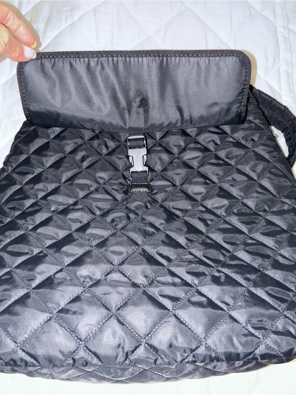 Like New Kate Spade Quilted Black Nylon Flap Backpack/Diaper Bag